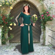 Castleford Gown. Windlass. Green. Vestido Medieval. Marto